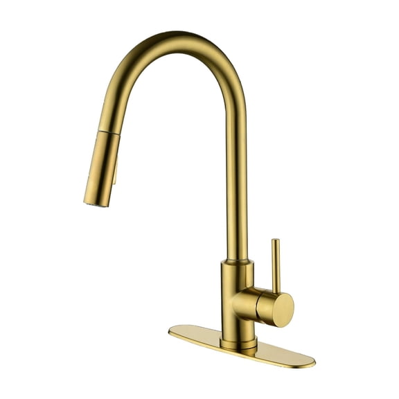 Kitchen Faucet with Pull Down Sprayer, 360° Rotation Single Handle Stainless Steel Sink Faucet, Commercial Style Water Faucet for Home Kitchen Use