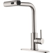 Kitchen Faucet with Pull Down Sprayer, Brushed Nickel Waterfall Single Hole Handle Stainless Steel Kitchen Sink Faucets,