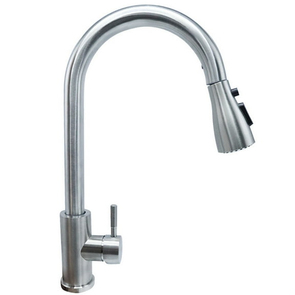 Kitchen Faucet with Pull Down Sprayer, Stainless Steel Single Handle, DIY Installation Included