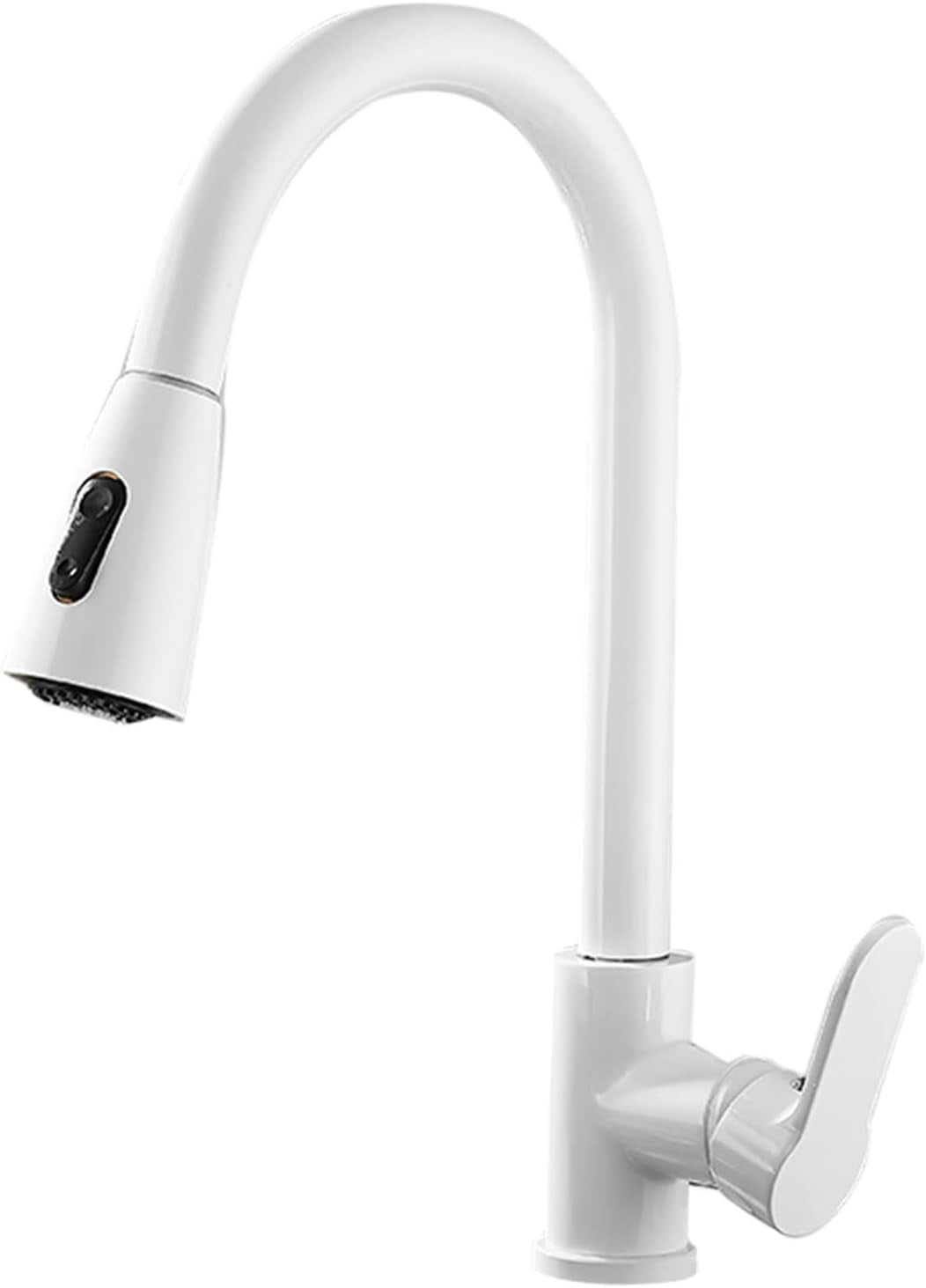 Kitchen Faucet with Pull Out Spray Kitchen Sink faucets Telescopic 360° Rotatable Brass Multifunction Kitchen Mixer Faucet-White