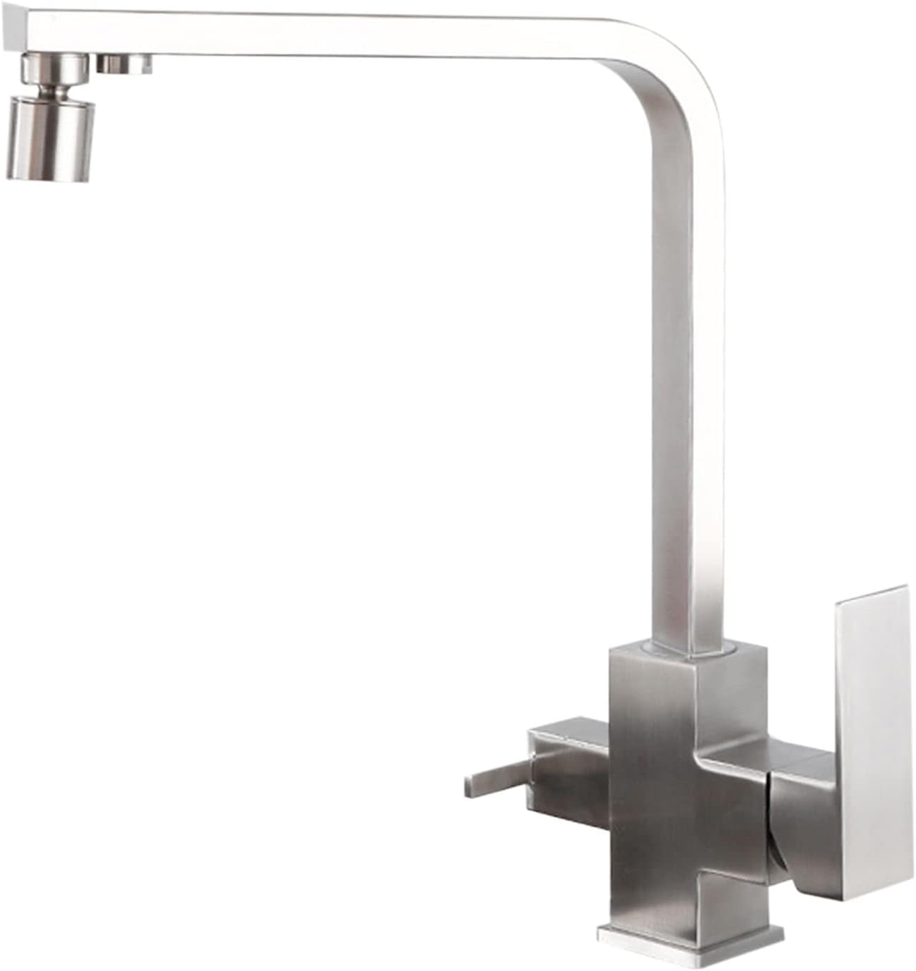Kitchen Faucets 3 Way Stainless Steel Brushed Kitchen Faucet Swivel Hot Water and Cold Water Drinking Water 3 in 1 Sink Faucet