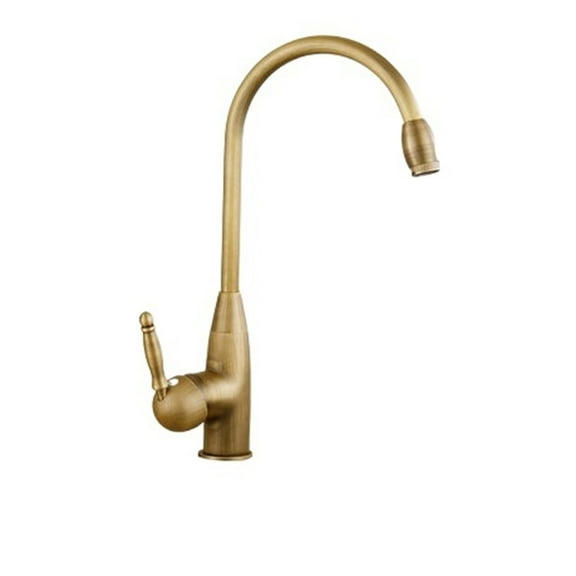 Kitchen Faucets Antique Color Faucet, Brass Swivel Spout Kitchen Faucet Single Handle Vessel Sink Mixer Tap Kitchen