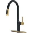 thumbnail image 1 of Kitchen Faucets, Black and  Kitchen Faucet with Pull Down Sprayer, High Arc Stainless  Kitchen Sink Faucet, Modern Brass Kitchen Faucet 1 or 3 Hole, Brushed /Matte Black, 1 of 7