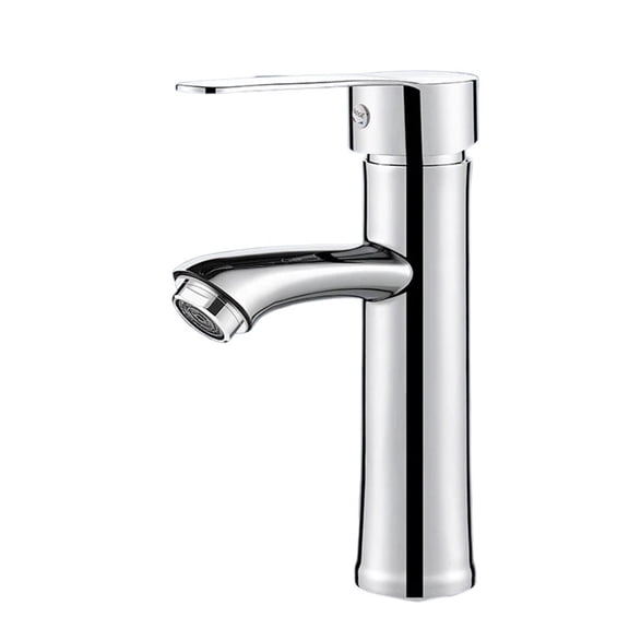 Kitchen Faucets Copper Kitchen Sink Water Tap, Deck Mounted Stream Sprayer Head Single Hot Cold Taps Silver ,Rust-Resistant