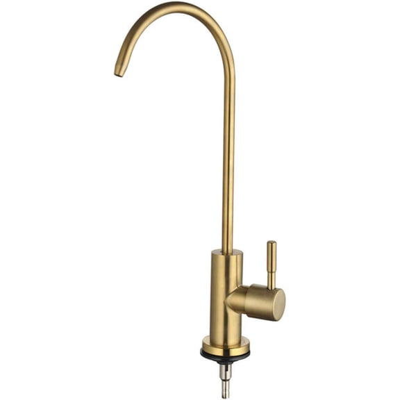 Kitchen Faucets, Drinking Water Faucet Gooseneck Single Cold Reverse Osmosis Faucet,Golden B