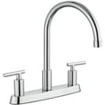 thumbnail image 1 of Kitchen Faucets, High Arc 360°Rotating Spout Kitchen Sink Faucet 2 Handle 8 Inch Centerset RV Kitchen Faucet with Supply Lines, 3 Hole Kitchen Faucet Without Side Sprayer, Polish Chrome, 1 of 18