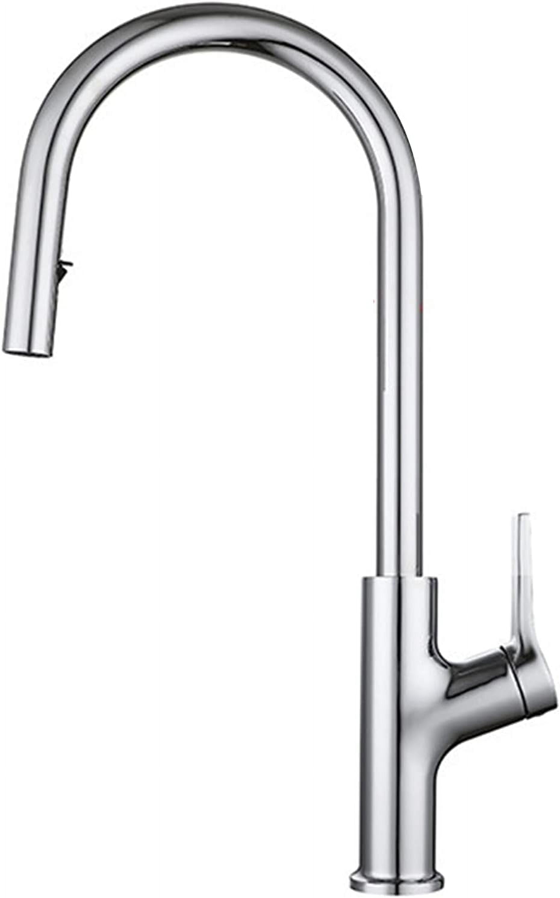 Kitchen Faucets with Pull Down Sprayer, High Arc 360° Swivel Kitchen Sink Brass Chrome Single Handle Kitchen Hot and Cold Water Mixer Tap, Dual Mode Water