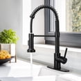 thumbnail image 1 of Kitchen Faucets with Pull Down Sprayer Matte Black - Dual Mode Setting Single Handle 1 or 3 Holes Commercial Black Kitchen Sink Faucet with Deck Plate for Farmhouse RV Vessel Basin, 1 of 8