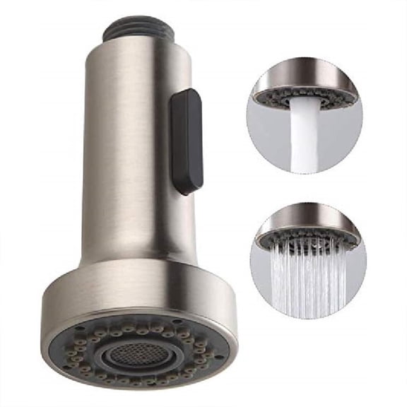 Kitchen Faucets Replacement Parts, 2 Functions Sprayer Head, Pull Out Down Kitchen Sink Faucet Nozzle, Faucet Head Attachment, Brushed Nickel