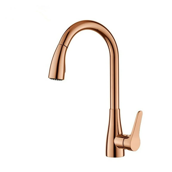 Kitchen Faucets Single Handle Pull Out Kitchen Mixer Tap Single Hole Rotating Rose Gold Water Mixer Tap Mixer Tap ,360 Swivel Spout