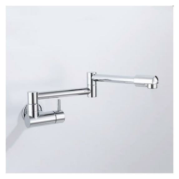 Kitchen Faucets Telescopic Folding Chrome Brass 360 Rotate Wall Mount Bathroom Balcony Faucet Hidden Type Crane Laundry Sink Tap