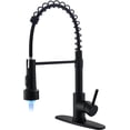 thumbnail image 1 of Kitchen Faucets with  Light, Kitchen Faucet with Pull Down Sprayer Commercial Stainless  Single Handle Spring Farmhouse RV Sink Faucet, Matte Black, 1 of 7