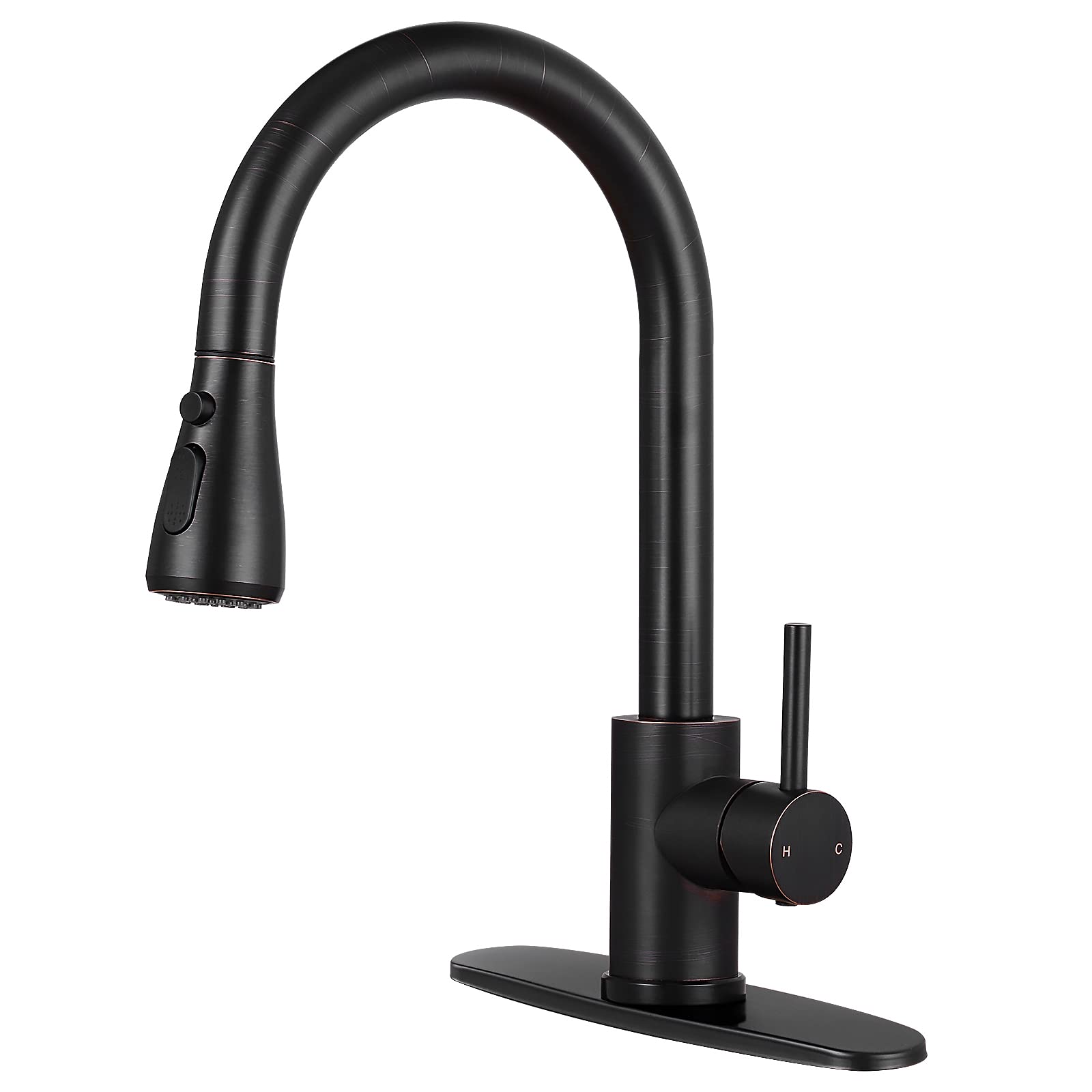 Bestgoods Kitchen faucets with Pull Down Sprayer, Single Handle Level Stainless Steel Kitchen