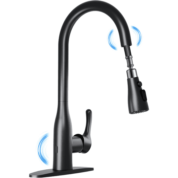 Kitchen Faucets with Pull Down Sprayer Single Handle Stainless Steel Commercial Kitchen Faucet 1 or 3 Hole for Farmhouse Laundry Camper Rv Bar