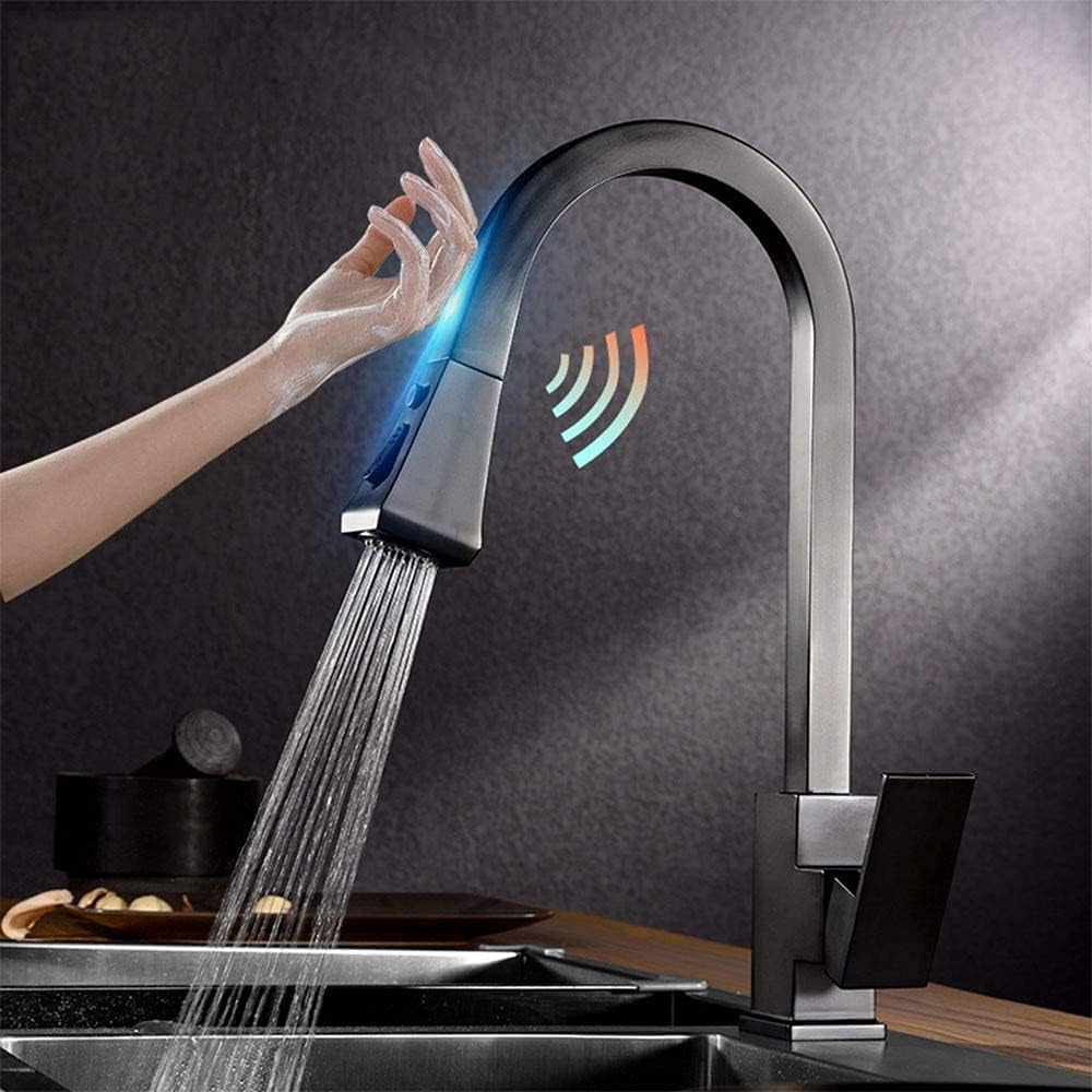 Kitchen Faucets with Pull Down Sprayer, Stainless Steel Touchless