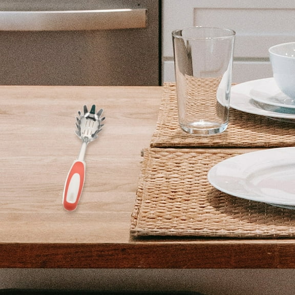 CIMAXIC 1Pc Red Stainless Steel Noodle Filter Spoon Kitchen Strainer for Cooking