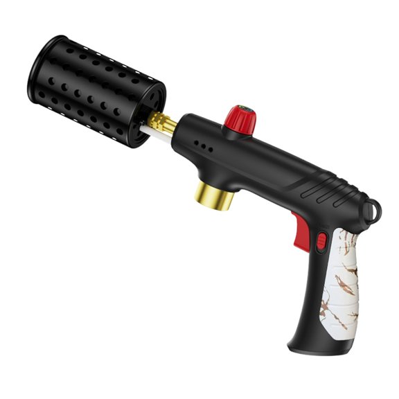 Kitchen Flamethrower Torch - 12.32x6.18in Handheld Propane Lighter with Adjustable Flame, 49mm Stainless Nozzle for BBQ Baking Camping & Culinary Use