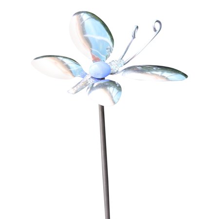 Kitchen Flatware Butterfly Hand Crafted Metal Garden Flower Stake 25 Inches