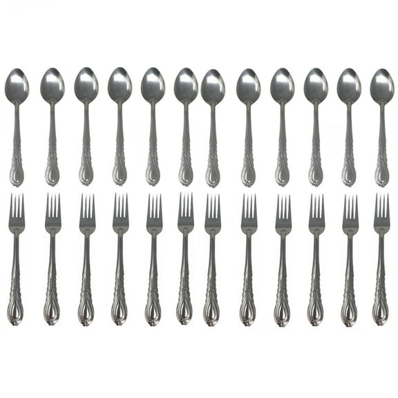Kitchen Flatware Set 24-Piece Stainless Steel with Stainless Steel Handles (Service for 4)