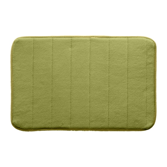 Kitchen Floor Mat 19.68 in x 31.49 in Thickened Fleece with Foam Backing Non-Slip Solid Color for Bathroom Entrance