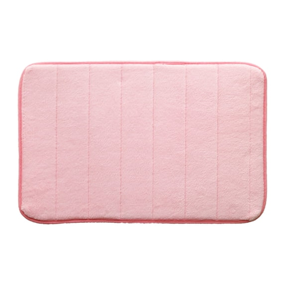 Kitchen Floor Mat 19.68 in x 31.49 in Thickened Fleece with Foam Backing Non-Slip Solid Color for Bathroom Entrance