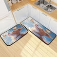 thumbnail image 1 of Kitchen Floor Mat 2 Sets Carpet Floor Mat Kitchen Mat Bathroom Mat Living Room Mat Bedroom Mat Absorbent Delicate Fabric No Ball The Dog and The Butterfly, 1 of 7
