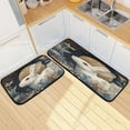 thumbnail image 1 of Kitchen Floor Mat 2 Sets Carpet Floor Mat Kitchen Mat Bathroom Mat Living Room Mat Bedroom Mat Absorbent Delicate Fabric No Ball White Rabbit under Moonlight, 1 of 7