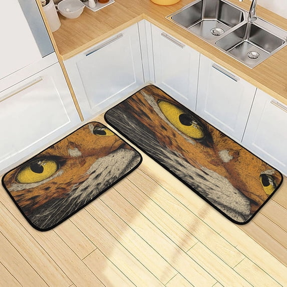 Kitchen Floor Mat 2 Sets Carpet Floor Mat Kitchen Mat Bathroom Mat Living Room Mat Bedroom Mat Absorbent Delicate Fabric No Ball A Cat
