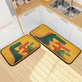 thumbnail image 1 of Kitchen Floor Mat 2 Sets Carpet Floor Mat Kitchen Mat Bathroom Mat Living Room Mat Bedroom Mat Absorbent Delicate Fabric No Ball Colorful Dinosaurs, 1 of 7