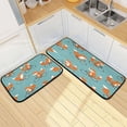 thumbnail image 1 of Kitchen Floor Mat 2 Sets Carpet Floor Mat Kitchen Mat Bathroom Mat Living Room Mat Bedroom Mat Absorbent Delicate Fabric No Ball Fox Bicycle, 1 of 7
