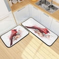 thumbnail image 1 of Kitchen Floor Mat 2 Sets Carpet Floor Mat Kitchen Mat Bathroom Mat Living Room Mat Bedroom Mat Absorbent Delicate Fabric No Ball Red Bird Pattern, 1 of 7