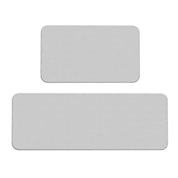Kitchen Floor Mat 2 Sets Crystal Velvet Non-Slip Backing Water-Absorbent Stain-Resistant For Kitchen Sink Door Laundry Room Light Grey