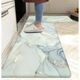 thumbnail image 1 of Kitchen Floor Mat Set of 2 Anti Fatigue Kitchen Rugs Marble Waterproof Non Slip Comfort Standing Padded PVC Kitchen Floor Mat for Kitchen Sink Laundry, 17.3x28+17.3X 47 inches, Light Blue, 1 of 6
