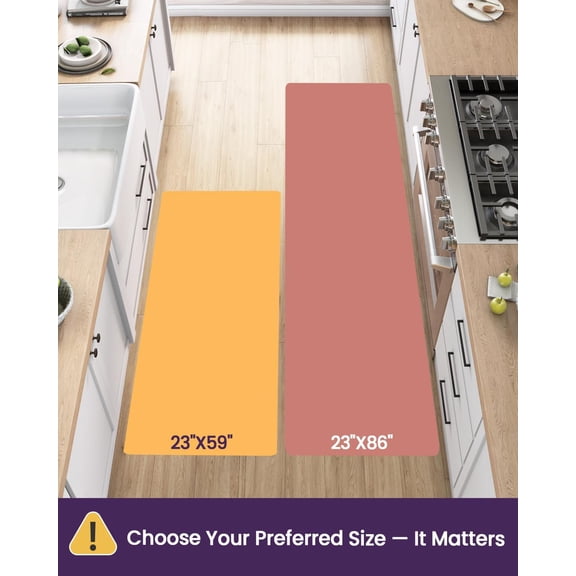 Kitchen Floor Mats Cushioned Anti Fatigue, 23x86 Long Wide Standing Comfort Runner Rug, Waterproof Retro Floral Memory Foam Padded for Front Sink Laundry, Beige/Ivory