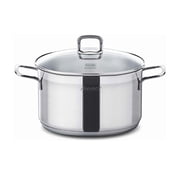 Kitchen Flower Master Stainless Steel Cookware, 3-Ply Impact Bonding Bottom Sauce Pot 24cm