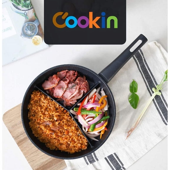 Kitchen Flower Multi 3 Divider Non Stick Frying Pan 28cm