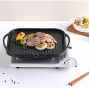 Kitchen Flower Nonstick Korean BBQ Black Square Grill Pan 30cm