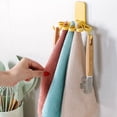 thumbnail image 1 of Kitchen Flower-Shaped Rag Rack with Hook Storage Organizer Wall-Mounted No Drilling Spatula Spoon Rack Towel Shelf C, 1 of 7