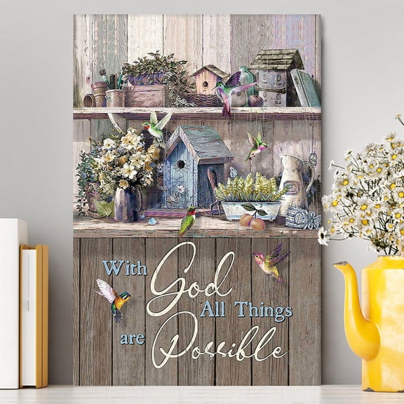 Kitchen Flowers Christian Framed Canvas Wall Art, Scripture Print Home Decor, Inspirational Religious Wall Decor Gift, Christmas Gift, Kitchen Decor Gift