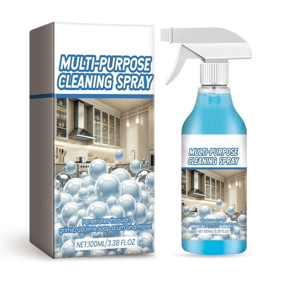 Kitchen Foam Cleaner, Heavy Duty Degreaser for Stubborn Grease and Rust, Multi-Surface Stain Remover with Fast-Acting Foam, Non-Toxic Safe for Range Hoods Countertops Sinks, All-Purpose Cleaning Spray