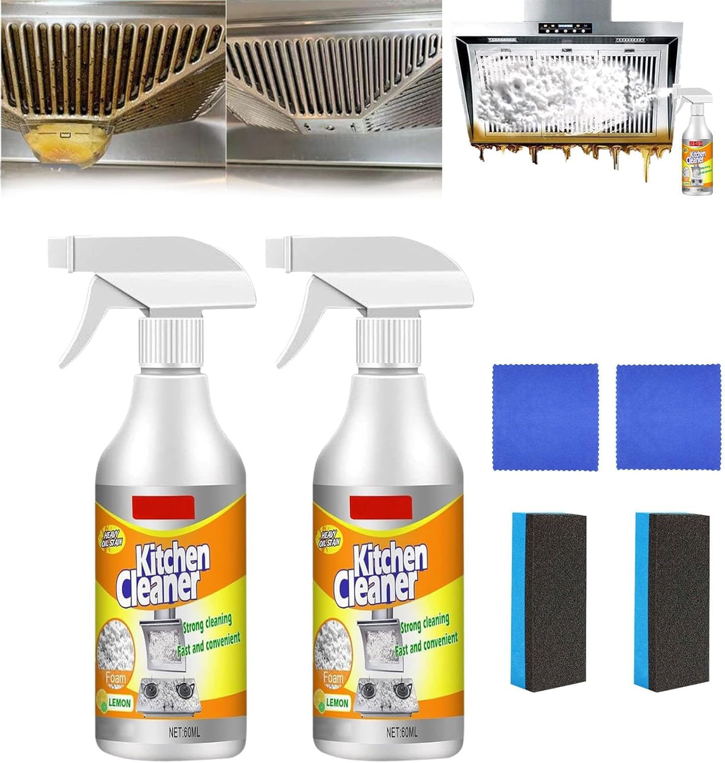 Kitchen Foam Cleaner,MultiPurpose Foaming Cleaner Removes Stubborn