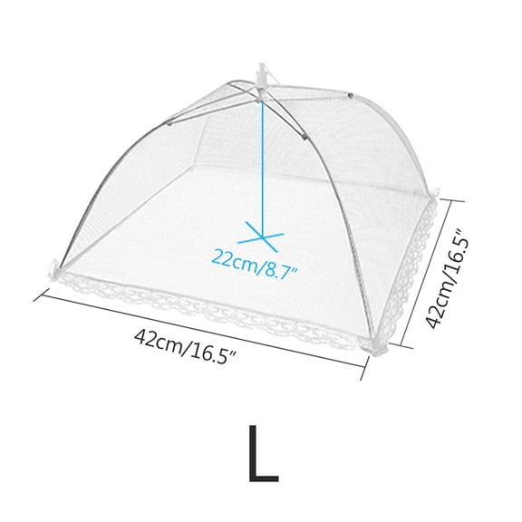 Kitchen Foldable Food Mesh Cover Anti-fly Umbrella Tent Cover Vegetable Fruit Breathable Insect-Proof Lid Food Protection Gadget