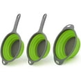 thumbnail image 1 of Kitchen Foldable Silicone Strainer,Bonison Collapsible Colander with Handle, Food-Grade Silicone kitchen Strainer Space-Saver Folding Strainer Colander,(Green,3pc), 1 of 9