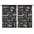 thumbnail image 1 of Kitchen Food Colorful Cooking Chef Curtains-blackout Curtains Bedroom Decor Living Room Darkening Grommet Window Drapes 2 Panels Set 41"x63", 1 of 2