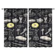 thumbnail image 1 of Kitchen Food Colorful Cooking Chef Curtains-blackout Curtains Bedroom Decor Living Room Darkening Grommet Window Drapes 2 Panels Set 52"x 84", 1 of 2