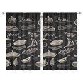 thumbnail image 1 of Kitchen Food Colorful Cooking Chef Curtains-blackout Curtains Bedroom Decor Living Room Darkening Grommet Window Drapes 2 Panels Set 52"x 84", 1 of 2