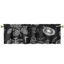 Kitchen Food Colorful Cooking Chef Kitchen Curtains 54x18 Inch Window Curtain over Sink Kitchen Curtains Set Small Short Tier for Bathroom Cafe Rod Pocket