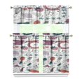 thumbnail image 1 of Kitchen Food Cooking Chef Kitchen Curtain Valance 3 Piece Set for Kitchen Curtains and Valance Set Short Curtain Sink Window Decor 36 Inch Small Window Treatment Tier 27.5x36 Length, 1 of 6