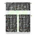 thumbnail image 1 of Kitchen Food Cooking Chef Kitchen Curtain Valance 3 Piece Set for Kitchen Curtains and Valance Set Short Curtain Sink Window Decor 36 Inch Small Window Treatment Tier 27.5x36 Length, 1 of 6