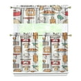 thumbnail image 1 of Kitchen Food Cooking Chef Kitchen Curtain Valance 3 Piece Set for Kitchen Curtains and Valance Set Short Curtain Sink Window Decor 36 Inch Small Window Treatment Tier 27.5x36 Length, 1 of 6